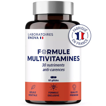 Formule Multivitamines avec Trente Nutriments sur fond blanc